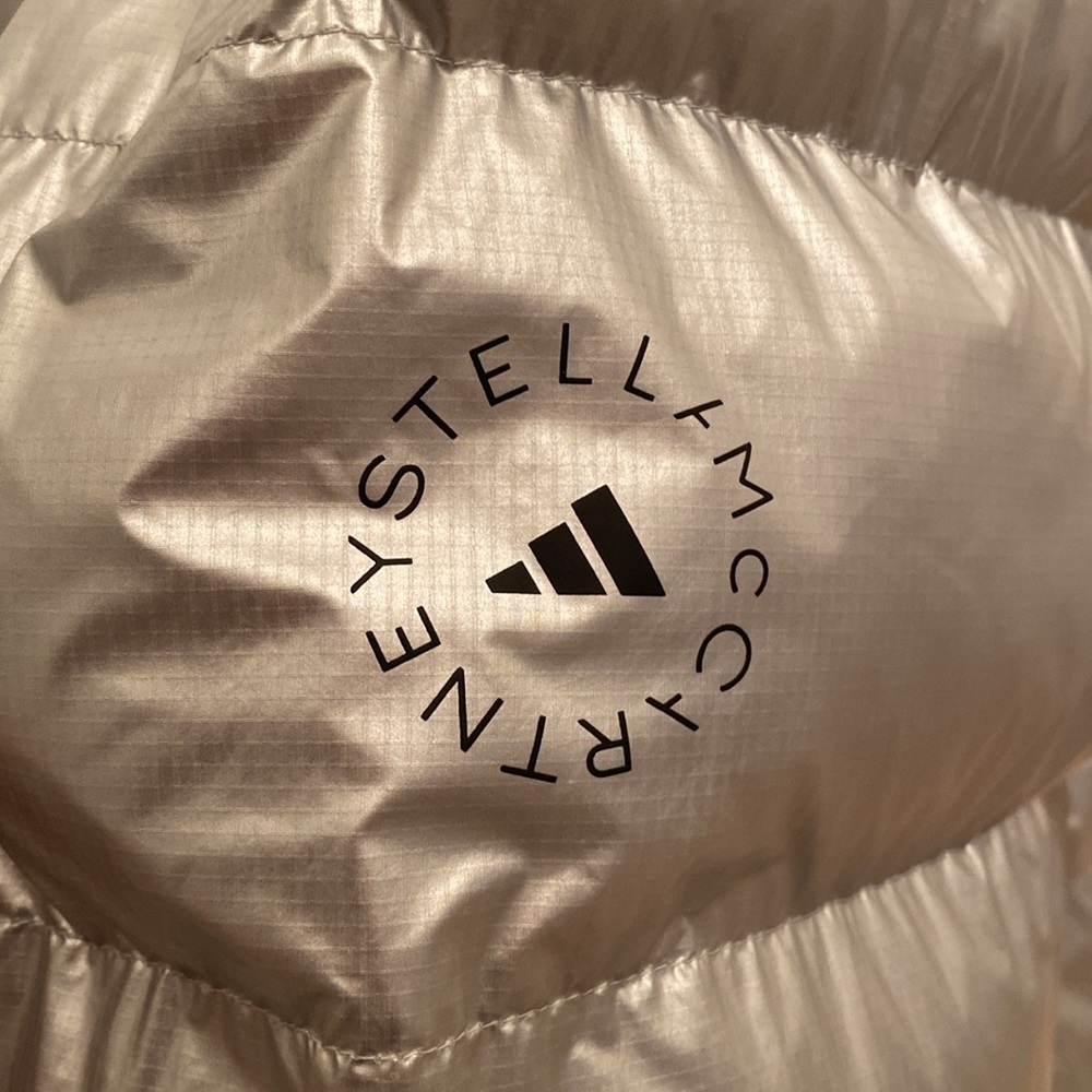 Adidas by Stella McCartney puffer silver jacket! Hoodie! Inside Vest EUC Size S - Picture 5 of 17